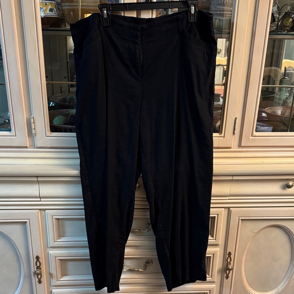 J. Jill Charcoal Black Linen Stretch Pants - Picture 7 of 10